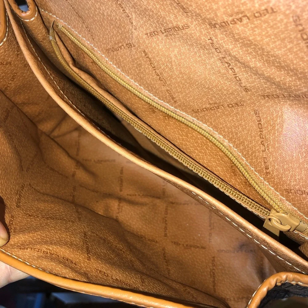 TED LAPIDUS Paris Monogram Leather PVC Crossbody Strap Shoulder Bag RARE HTF